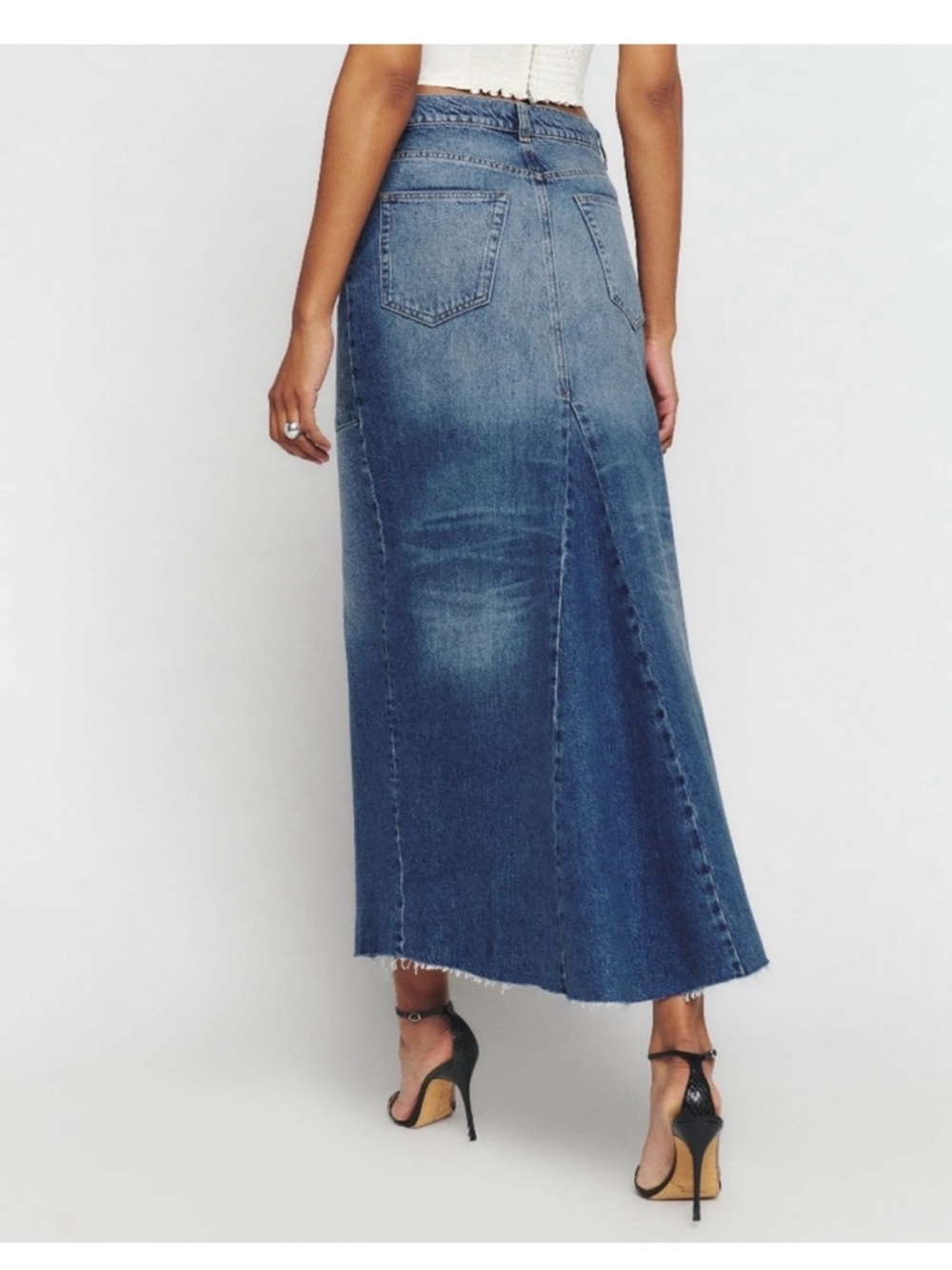 Reformation jeans Hemlock wash Tazz Denim Maxi Skirt - Picture 9 of 13